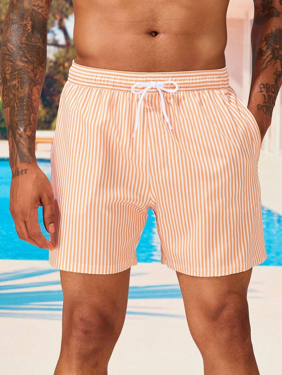 Men's 3D Striped Print Shorts (photo 12)