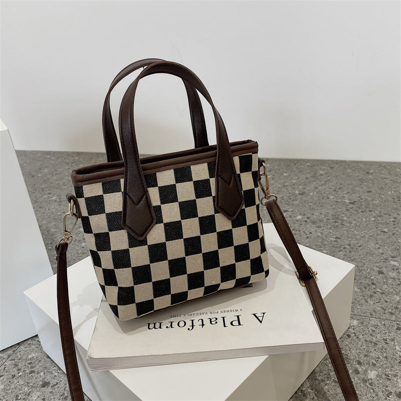 Houndstooth and Plaid Mini Shoulder Bag (photo 17)