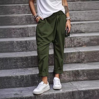 Women's High-Waist Harem Pants with Pockets (photo 4)