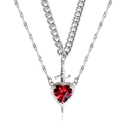 Heart and Sword Couple Necklace Set (photo 5)