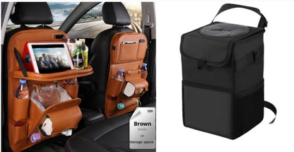PU Leather Car Seat Back Organizer with Tissue Box (photo 26)