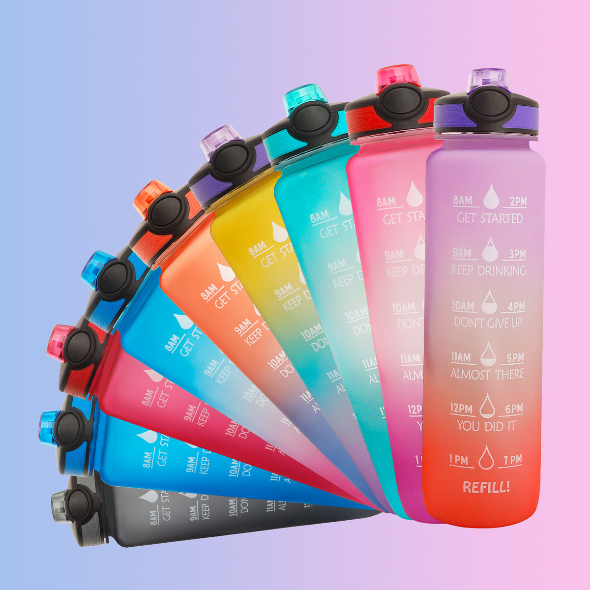 1 L Tritan Water Bottle with Time Markers (photo 3)