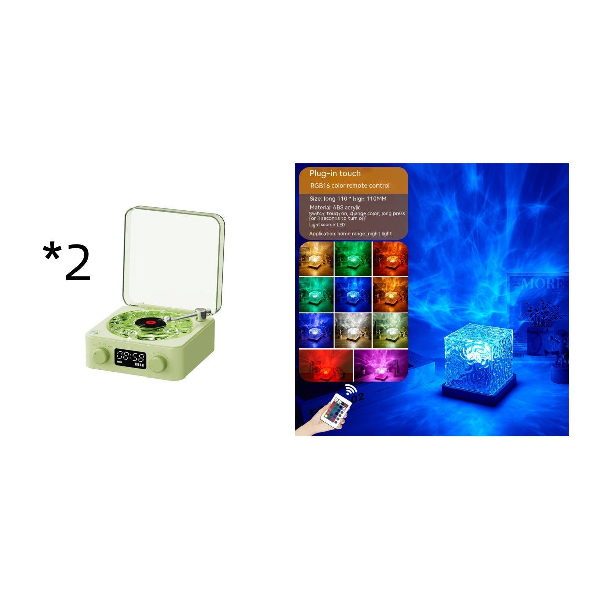 Retro Turntable-Style Bluetooth Speaker with Nature Sounds and Light (photo 19)