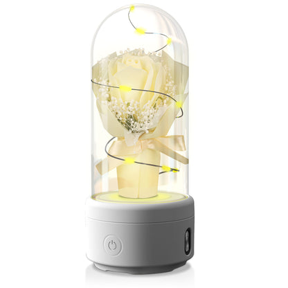 Rose Bouquet LED Light and Bluetooth Speaker in Glass Dome (photo 25)