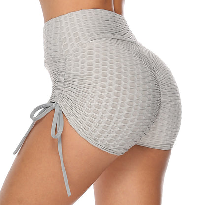 Women's Textured Drawstring Workout Shorts (photo 7)