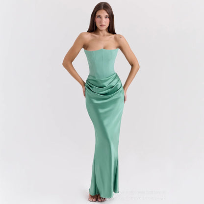 Women's Strapless Backless Bandeau Maxi Dress (photo 15)