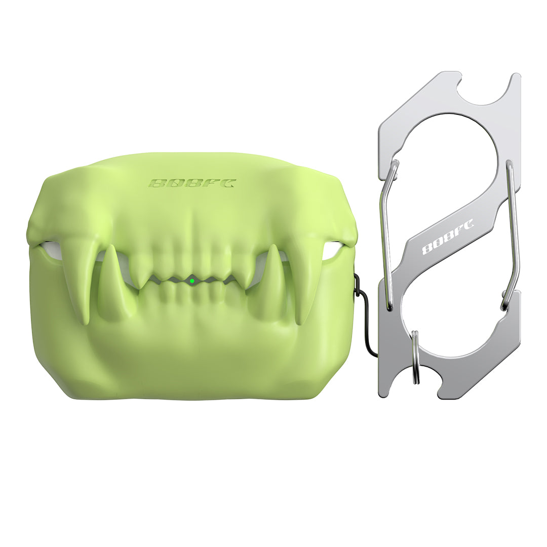 Teeth-Shaped Silicone Earbud Case with Keychain for AirPods (photo 6)