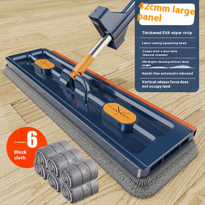 Large 360° Rotating Flat Mop with Stainless Steel Handle (photo 37)