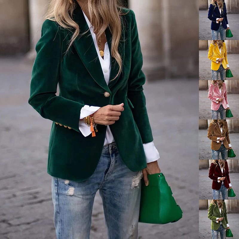 Women's Slim-Fit Velvet Blazer