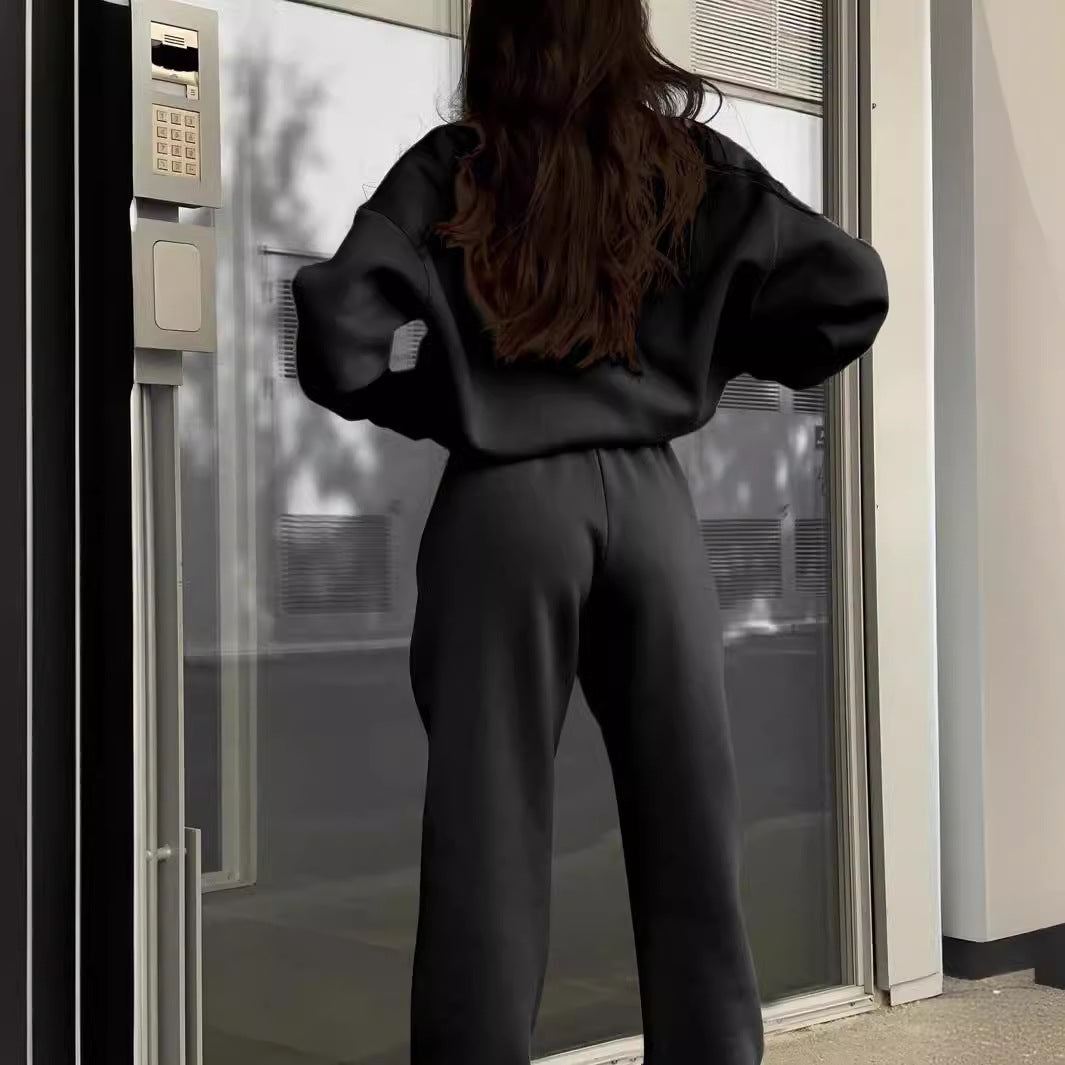 Women's Zip-Up Sweatshirt and Elastic-Waist Pants Set (photo 3)