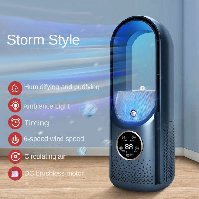 Portable USB Bladeless Cooling Fan with Water Tank and Timer (photo 6)