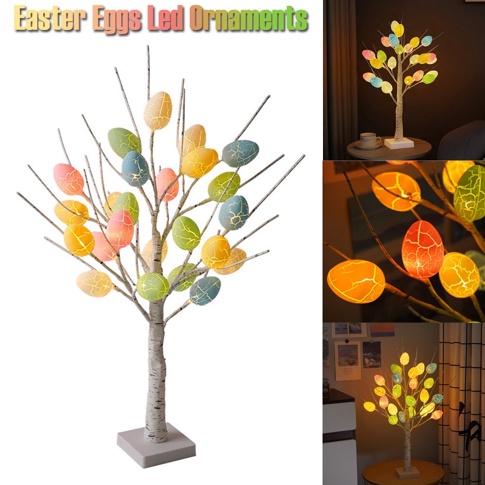 LED Birch Tree with Easter Egg Ornaments, 60 cm (photo 2)