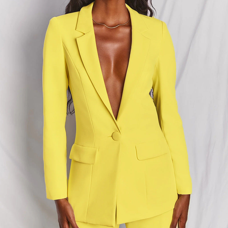 Women's Lapel Blazer and Straight-Leg Pants Set (photo 23)