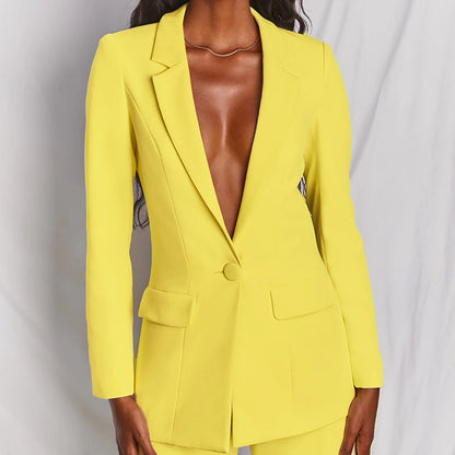 Women's Lapel Blazer and Straight-Leg Pants Set (photo 23)