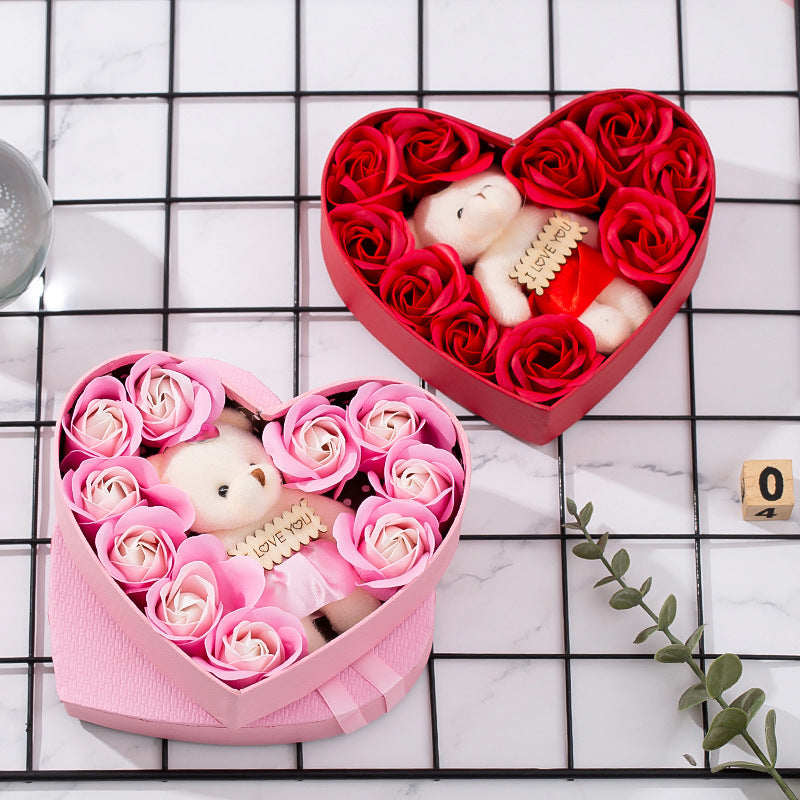 Heart-Shaped Soap Rose Gift Box (photo 2)