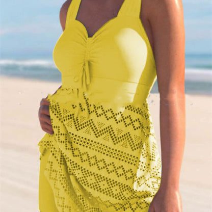 Women's Lace One-Piece Swimsuit with Chest Pads (photo 3)