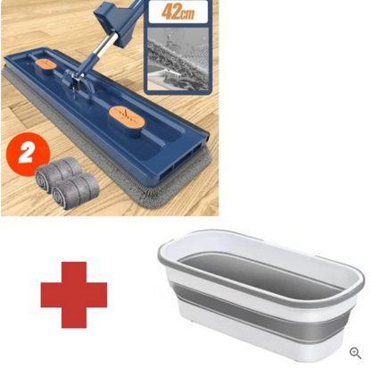 Large 360° Rotating Flat Mop with Stainless Steel Handle (photo 21)