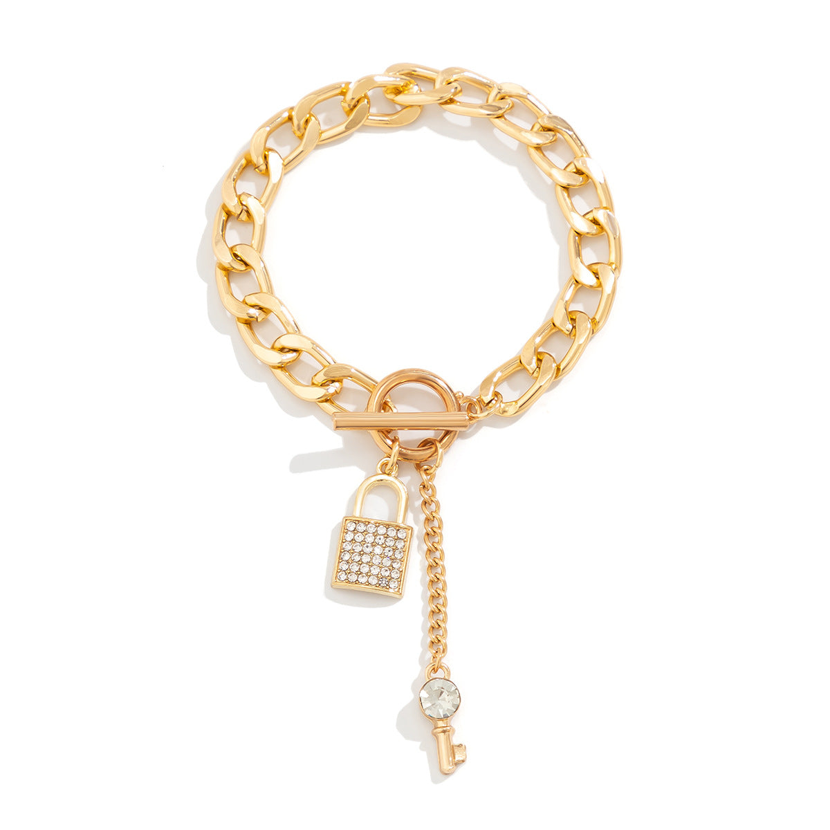 Chunky Chain Lock and Key Necklace or Bracelet (photo 4)