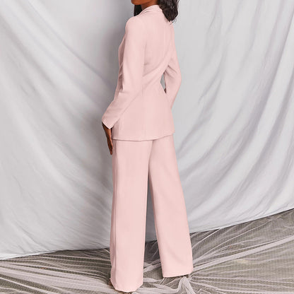 Women's Lapel Blazer and Straight-Leg Pants Set (photo 14)