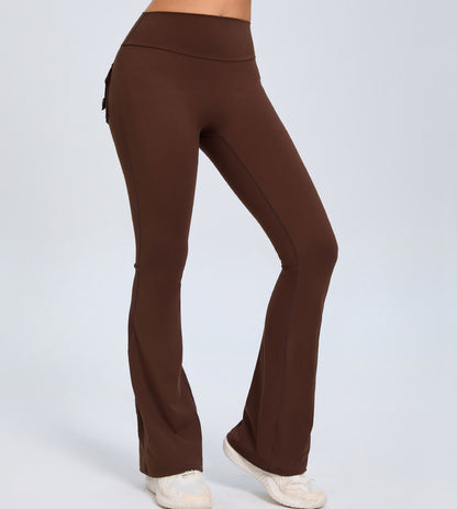 Women's High-Waist Flared Yoga Pants with Pockets (photo 4)