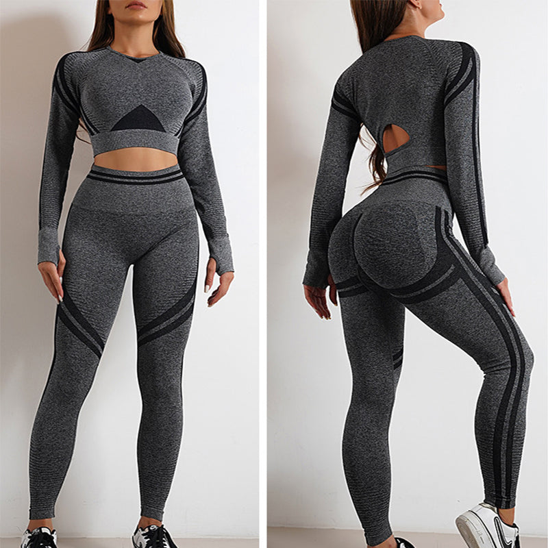 Women's Seamless Workout Leggings, Long-Sleeve Top or Set (photo 3)