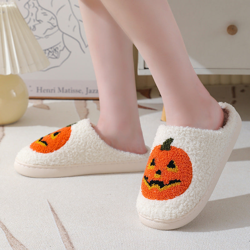 Halloween Pumpkin Plush Slippers (photo 4)