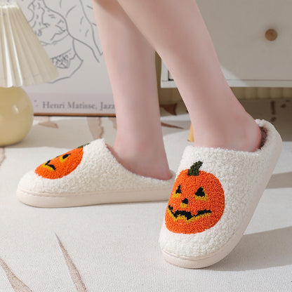 Halloween Pumpkin Plush Slippers (photo 4)