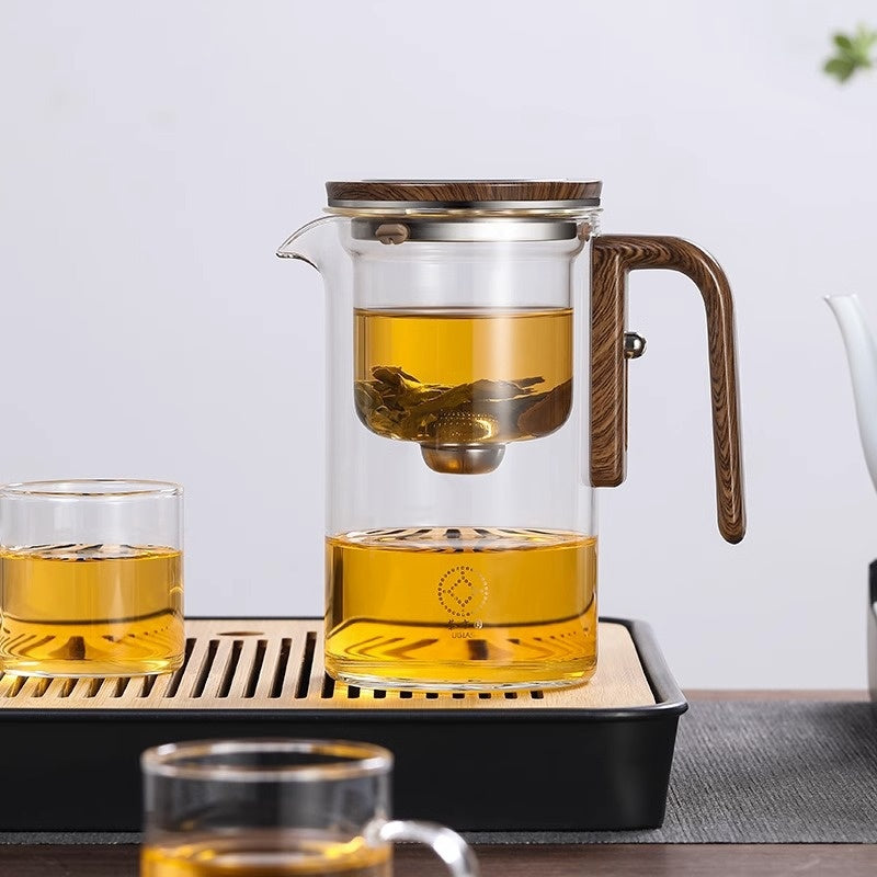 Magnetic Glass Tea Infuser Teapot with Wood Handle (photo 12)