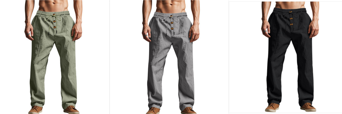 Men's Loose Straight-Leg Drawstring Pants (photo 16)