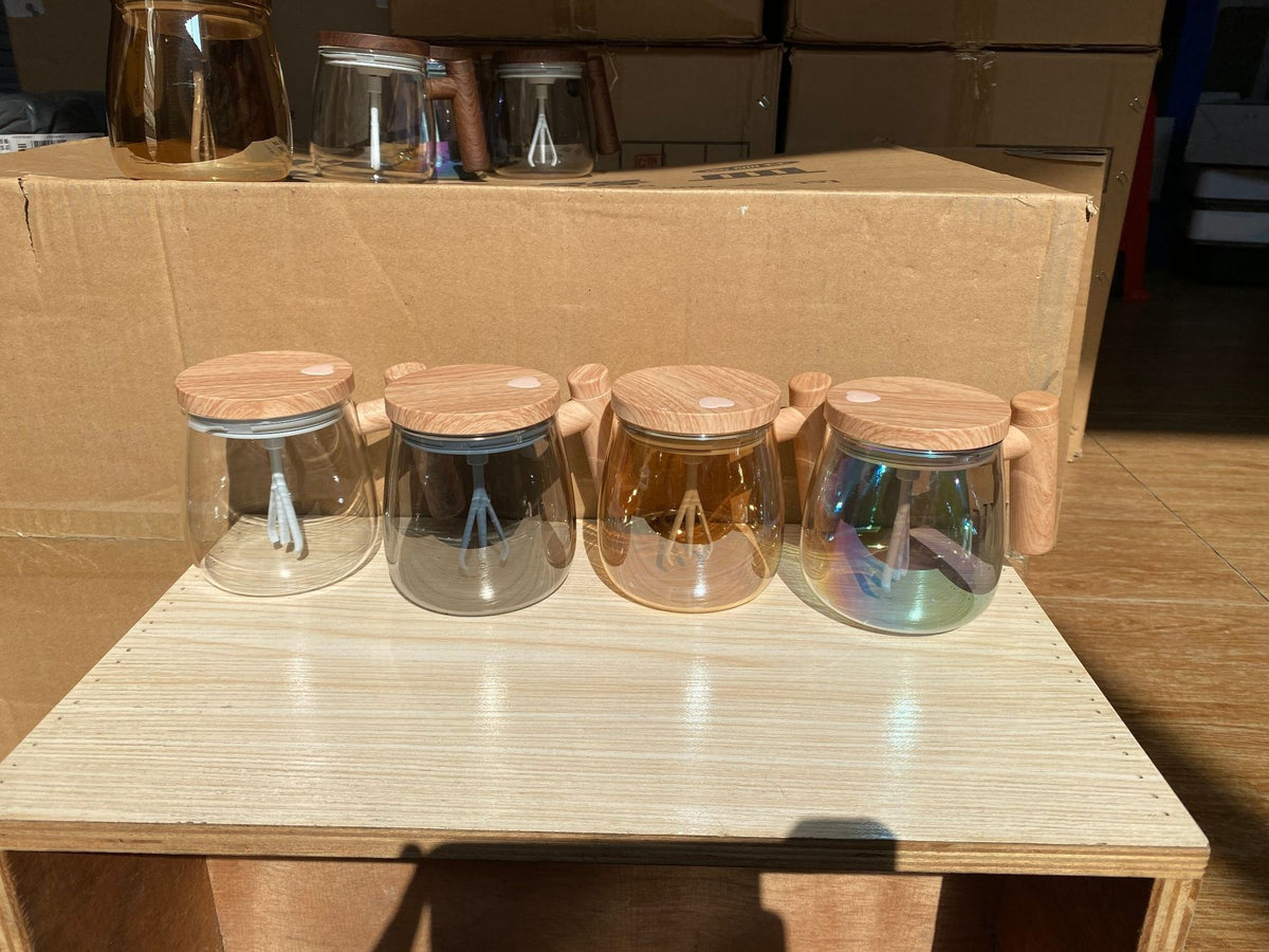 Self-Stirring Glass Coffee Mug, 400 ml (photo 25)