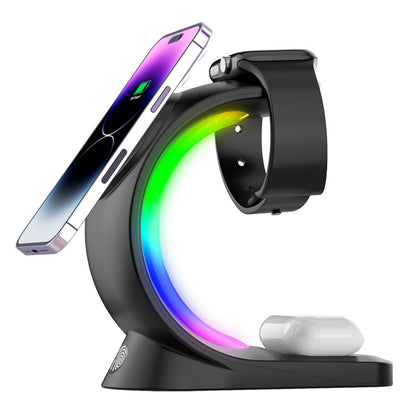 4-in-1 Magnetic Wireless Charging Station with RGB Light (photo 4)