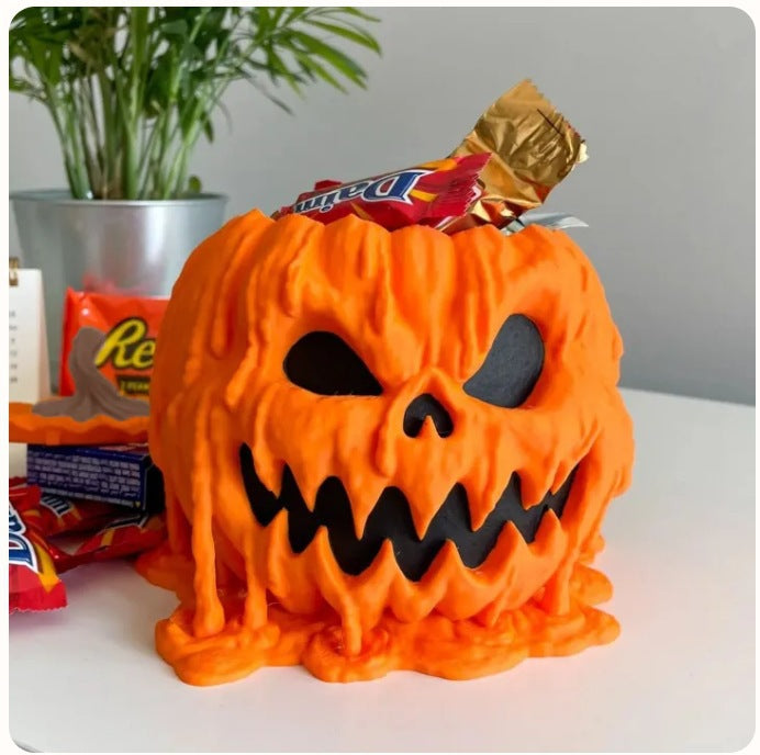 Melting Pumpkin Candy Bowl with Lid (photo 5)