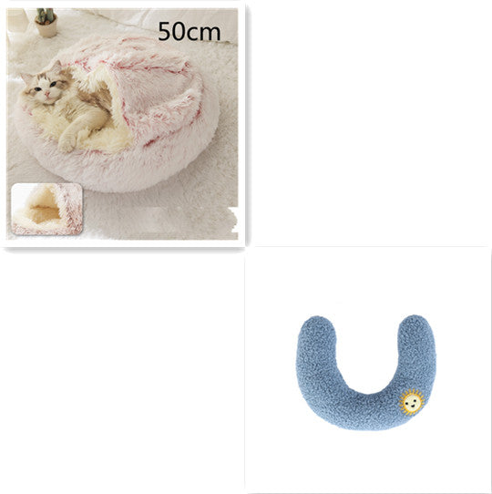 2-in-1 Round Plush Pet Bed for Dogs and Cats (photo 136)