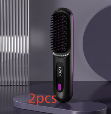 2-in-1 Cordless Hair Straightener Brush, USB Rechargeable (photo 20)