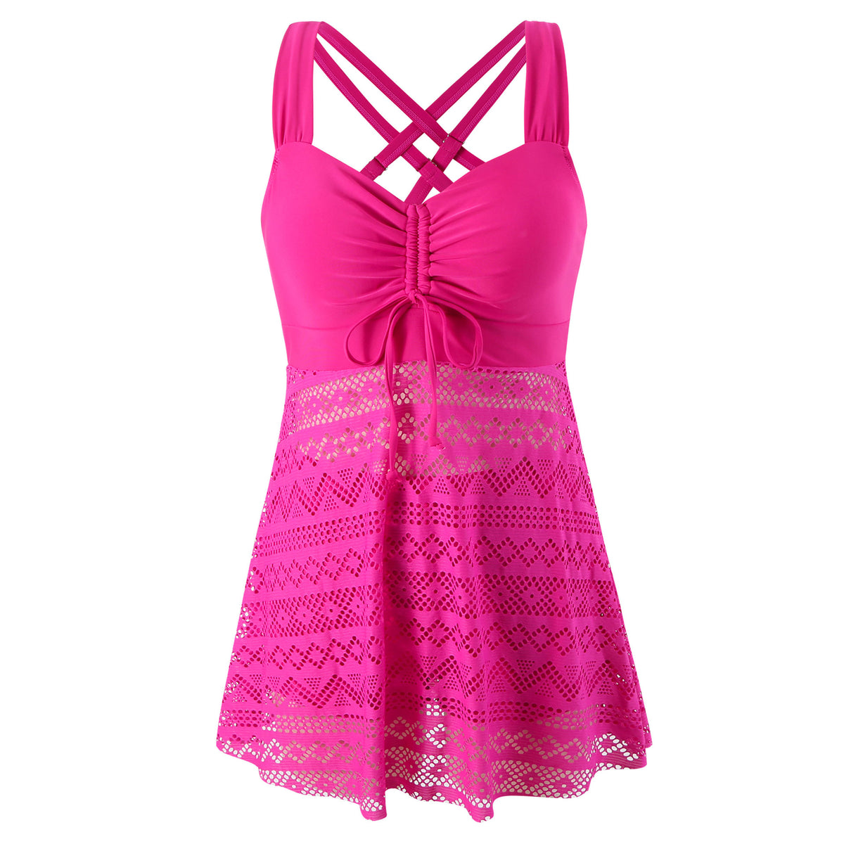 Women's Lace One-Piece Swimsuit with Chest Pads (photo 18)