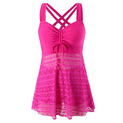Women's Lace One-Piece Swimsuit with Chest Pads (photo 18)