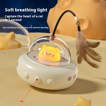 Electric Cat Teaser Toy with Feather, USB Rechargeable (photo 4)