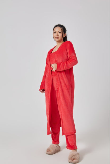 Women's 3-Piece Knit Lounge Set: Crop Top, Wide-Leg Pants and Cardigan (photo 26)