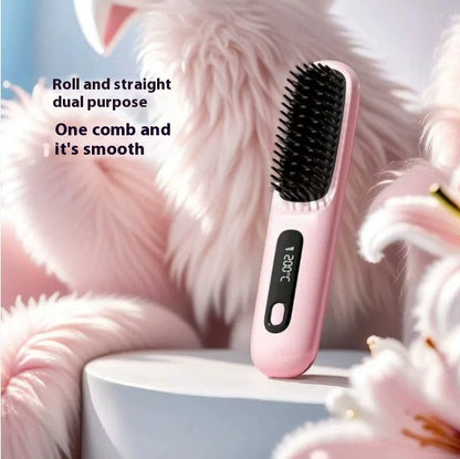 2-in-1 Cordless Hair Straightener Brush, USB Rechargeable (photo 35)