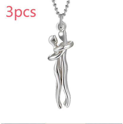 Hugging Figures Pendant Necklace (photo 31)