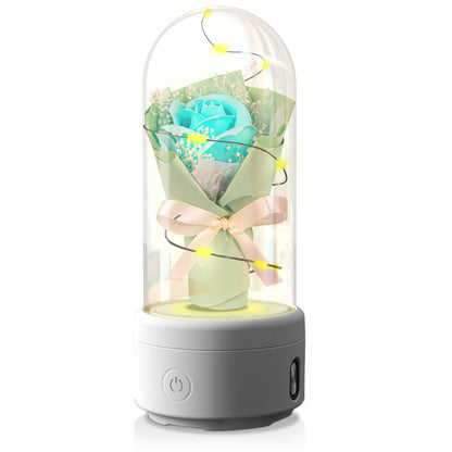 Rose Bouquet LED Light and Bluetooth Speaker in Glass Dome (photo 21)