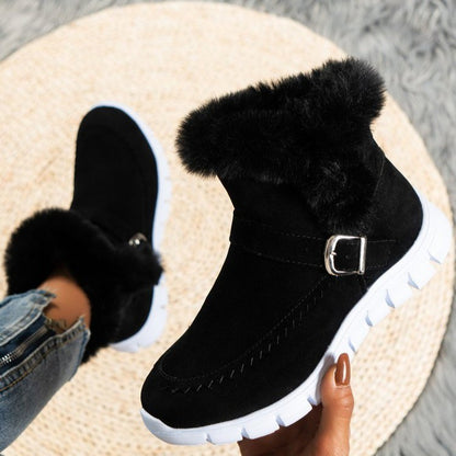 Women's Plush-Lined Buckle Snow Ankle Boots (photo 5)