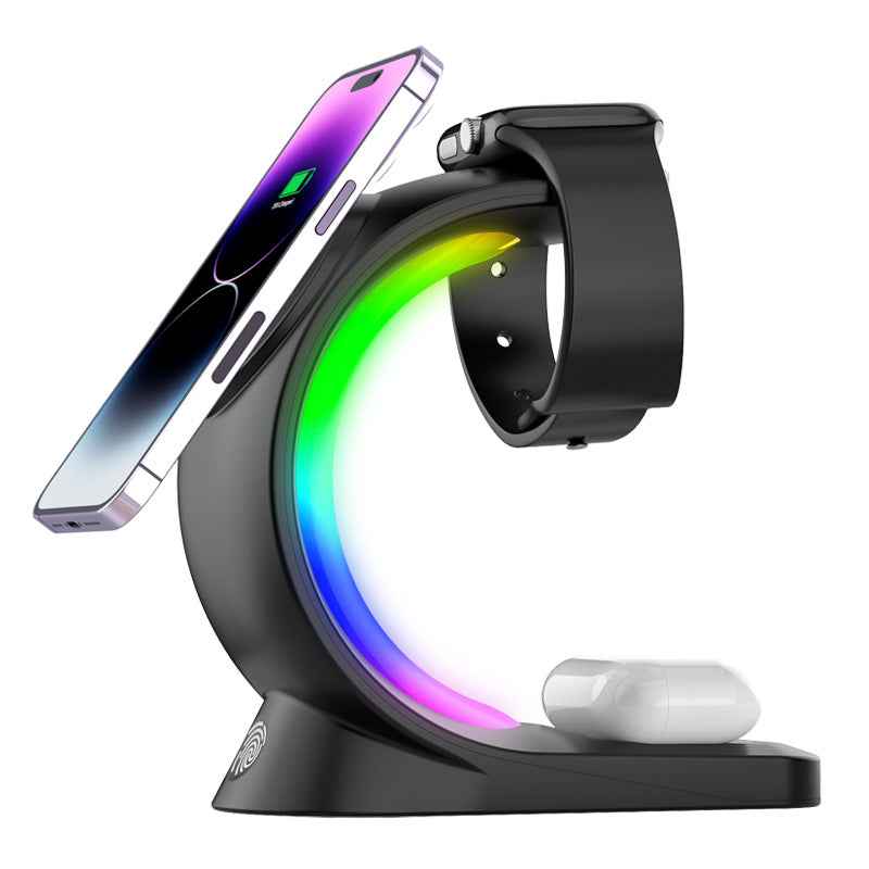 4-in-1 Magnetic Wireless Charging Station with RGB Light (photo 8)