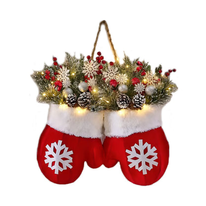 Christmas Glove Door Wreath, Lighted or Unlit (photo 6)