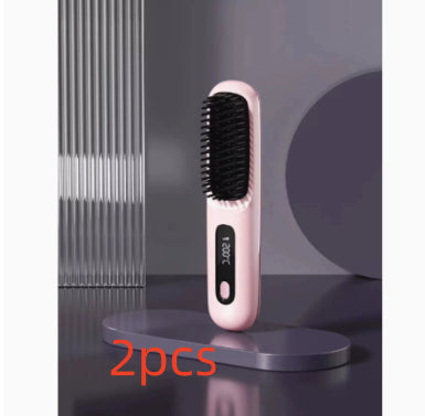 2-in-1 Cordless Hair Straightener Brush, USB Rechargeable (photo 25)
