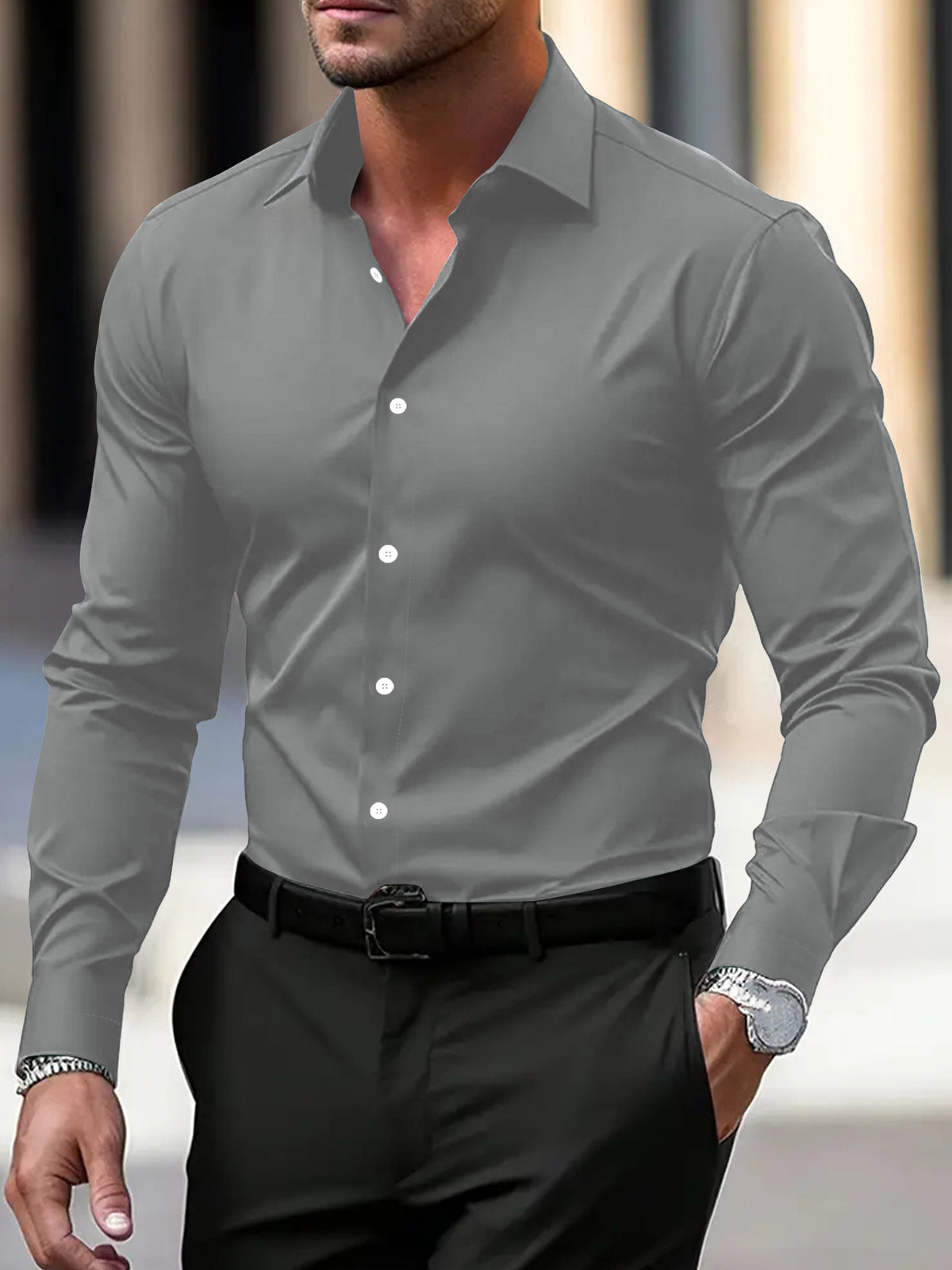 Men's Long-Sleeve Button-Down Shirt (photo 10)
