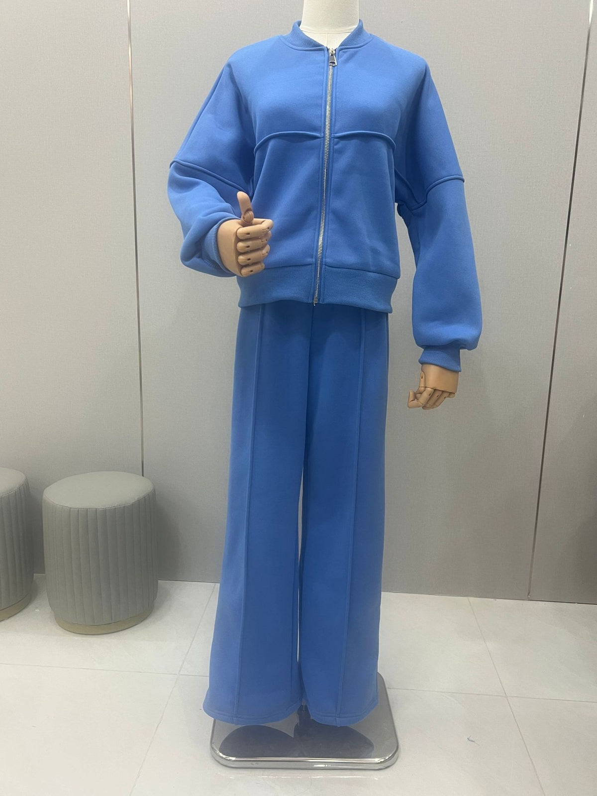 Women's Zip Jacket and Wide-Leg Pants Sports Set (photo 17)