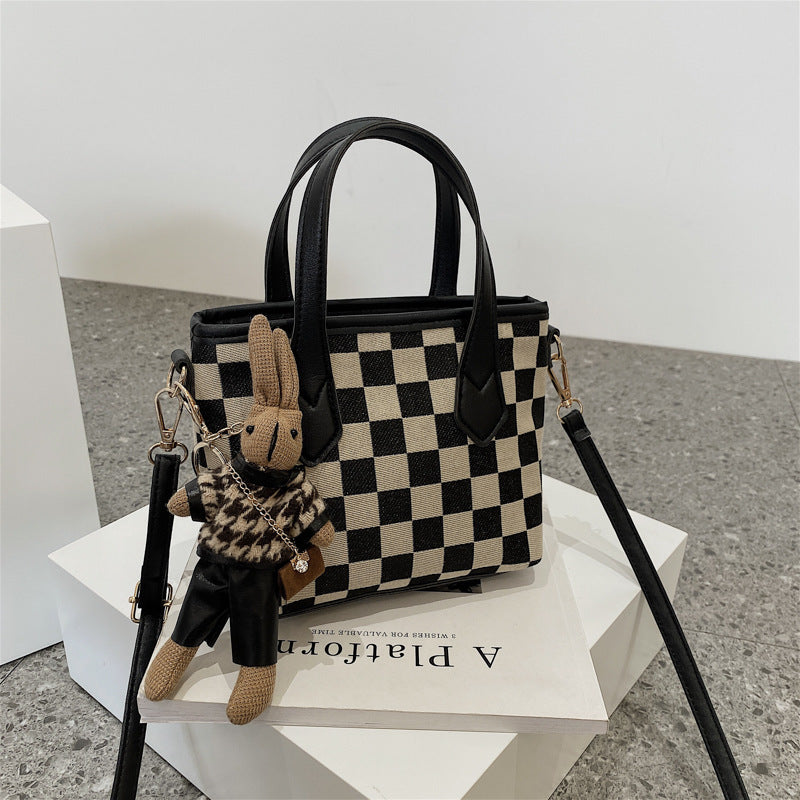 Houndstooth and Plaid Mini Shoulder Bag (photo 16)