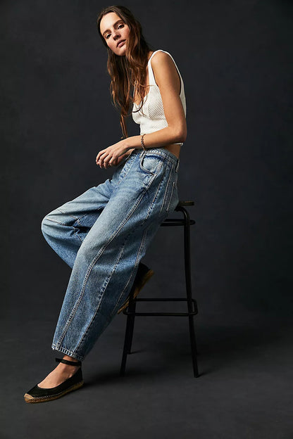 Women's Mid-Rise Wide-Leg Barrel Jeans (photo 27)