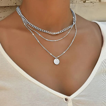 Women's Layered Disc Pendant Necklace (photo 7)